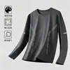 Camiseta deportiva casual para hombre de manga larga con estampado, moderna para adolescentes, adecuada para todas las estaciones, cuello redondo, top básico de manga larga