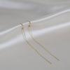 Aretes de Celebridad Coreana de Internet Aguja de Plata Esterlina S925 Clips para Orejas para Mujer, Estilo Minimalista, Aretes Simples, Nuevos Modernos y Exquisitos