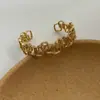 Pulseira Geométricas Entrelaçadas em Forma de Arco da Moda Italiana, Estilo Retro de Férias de Nicho, Sensação de Alto Padrão, Pulseira Aberta Ajustável