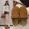Chinelos Femininos para Exterior Estilo Birkenstock 2026 Verão Novo Retro Slip-On Fáceis de Usar Sapatos Meio Chinelo