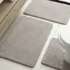 Juego de Tres Piezas para Baño: Alfombrilla de baño en forma de U, Felpudo antideslizante para puerta, Alfombra de baño con fuerte absorción de agua