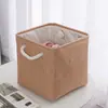 Cesta de armazenamento portátil de tecido, organizador de roupas doméstico à prova de poeira, cesta de armazenamento série cor sólida simples estilo japonês