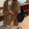 Coreia do Sul Dongdaemun Soft Waxy Pit Malha Cardigan Mulheres Outono e Inverno Novo Estilo Preguiçoso Estilo V-Neck Sweater Jaqueta