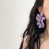 Brincos de Flor Lilás com Atmosfera Super Fada, Clipes de Orelha, Gentis Elegantes, Elegância Exagerada, Brincos Versáteis, Brincos