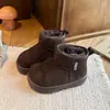 Botas de Nieve para Niños 2026 Invierno Más Vendido Niña Forro de Polar Grueso Cálido Zapatos de Algodón Moda Color Sólido Niños Botas de Algodón