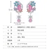 Pendientes de Borla con Piedras Preciosas Estilo Retro de Corte Pendientes Colgantes de Copo de Nieve de Zirconia Trabajo Pesado Pendientes Largos de Alta Gama para Vestido de Noche