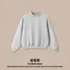 Ropa Masculina RS Transfronteriza Old Money BOXY Corta Ancha Cuello Alto Cuello Redondo Sudadera 350G Forro Polar de Peso Pesado Engrosada Sudadera para Hombre