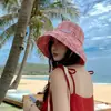 Sombrero de Pescador a Cuadros Nuevo para Viaje con Protección Solar para Mujer Primavera y Verano 2025 Estilo Nuevo Fresco y Juvenil Sombrero de Sol
