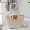 Xiaohongshu mismo estilo bolso de mano tejido con cubierta de cuerda de algodón simple para compras que combina con todo bolso de axila bolso tote de cuerda de algodón