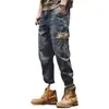 Pantalones vaqueros retro de estilo americano de Hong Kong, de peso pesado, holgados, rectos, de marca, de trabajo, de pierna ancha, informales, con acabado de piedra.