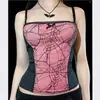 Top de tirantes de telaraña europeo y americano transfronterizo Sexy de encaje 2022 Nuevo Chaleco ajustado Chaleco de moda para mujer