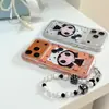 Use Capa de Celular KT Cat Tamatoma para Apple 18promax iPhone17 Borda Redonda Dourada 15 com Cordão Desenho Animado