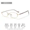 Óculos de aro oval dourado elegantes estilo coreano para mulheres 97004F, armação de óculos popular de face lisa, armação de óculos TR ultraleve de 10g