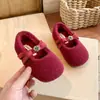 Zapatos Mary Jane de Lana Retro con Aumento Oculto de Altura para Mujer 2026 Otoño/Invierno Nuevo Estilo Suela Plana Versátiles Zapatos de Felpa