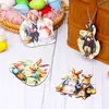 Nuevas Decoraciones de Pascua Transfronterizas, Colgantes de Madera de Pascua, Colgantes de Conejito, Adornos Colgantes Decorativos