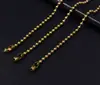 Cadena de Hilo de Hierro de 2.4 mm Cadena de Perlas Redondas Color Bronce Negro Pistola Cadena para Etiqueta Etiqueta para Zapato Bolsas Accesorios para Manualidades Niquelados