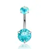 Comercio Electrónico Transfronterizo Anillo para Ombligo de Acero Inoxidable con Circonita Cuatro Garras Tres Garras Rosca Interna Joyería para Piercing de Ombligo Roscado