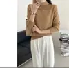 Suéter Tricotado com Renda Vazada de Veludo Andy de Três Fios Feminino Camisa Base de Gola Meia-alta Top Interno Estilo Ocidental com Gola Média
