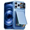 Adecuado para funda de teléfono Apple 15ProMax con tarjetero magnético, protección completa, anticaídas, soporte con ventana deslizante, funda protectora 16ProMax