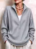 Europa Transfronteriza Comercio Exterior 2026 Otoño/Invierno Nuevo Estilo para Mujer Top de Punto Waffle con Abertura y Cuello Profundo en V