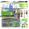 Conjunto de iscas de pesca com 30 peças, isca artificial com lantejoulas, isca macia, minnow VIB isca dura, isca para pesca com isca, equipamento de pesca transfronteiriço