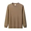 Sudadera de Algodón Pesado Color Sólido Estilo Japonés Cuello Redondo Unisex Holgada Gruesa Sencilla Top de Pareja Manga Larga
