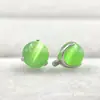 Brincos de titânio ASTMF-136 com três garras e pedra olho de gato G23 titânio três garras joias para piercing corporal pregos de lábio