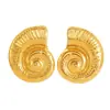 Aretes de Acero Inoxidable, Aretes Estilo Festivo, Aretes Europeos y Americanos, Aretes Estilo Marino, Aretes de Concha de Estrella de Mar, Aretes de Acero de Titanio para Mujer