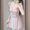 Traje de baño para mujer con sensación de alta gama, Nuevo modelo 2026, Impresionante estilo de una pieza con falda, Conservador, Cubre abdomen, Adelgazante, Realza busto pequeño, Adecuado para vacaciones y aguas termales