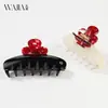 Nuevo Pasador de Acetato Wjia con Diseño de Flor de Ciruelo y Pedrería, Sencillo y Elegante, para Peinados Recogidos de Mujer, Pinza de Tiburón Accesorio para el Cabello