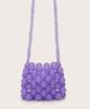 Bolso bandolera trenzado multicolor de acrílico perlado con forma de lápiz labial, personalizado, hecho a mano, con cuentas, de una celebridad popular de Internet, de 16+6 cm