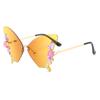 Gafas de sol transfronterizas sin marco, con borde cortado, modernas, con degradado de mariposa, populares en Internet, del mismo estilo, para fiestas.