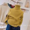 [Pronta Entrega] Roupa Infantil Estilo Coreano para Meninos e Meninas 2025 Outono e Inverno Novo Gola Alta Listras Caneladas Cor Pura Tricô Infantil Super
