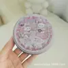 Caixa de lata redonda de metal de ferro 95 coelho de desenho animado panda ilustração pintada à mão caixa de embalagem para biscoito de chocolate doce de pasta de pera bolo