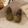 Zapatos Mary Jane para Niñas, Nuevos Zapatos de Cuero para Niños de Otoño, Zapatos Planos Individuales, Estilo Retro Francés Ballet Suela Suave Zapatos de Princesa