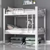 Cama de Solteiro Dupla para Dormitório de Funcionários Estrutura de Ferro Grossa Superior e Inferior Cama de Ferro Dupla Estrutura Alta e Baixa para Apartamento de Estudantes