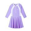 Maiô Infantil Feminino Manga Longa Conservador Peça Única Fonte Termal Treinamento de Estudante Roupa de Banho Estilo Coreano Polido Maiô Infantil Em Estoque