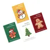 Nuevas tarjetas de felicitación de flores de Navidad, tarjetas de regalo, cajas de regalo, tarjetas de bendición, tarjetas de mensaje para pasteles, etiquetas decorativas para árbol de Navidad