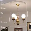 Lámpara de araña retro francesa de mediados de la antigüedad lámpara principal para dormitorio sala de estar nueva lámpara china americana estudio restaurante lámparas de cobre Zhongshan