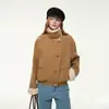 Jaqueta curta de plumas versátil para mulheres com gola de lã de cordeiro, espessa, novo estilo inverno 2026, jaqueta petite, moderna