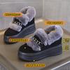 Zapatos de Algodón Nuevos 2024, Zapatos de Nieve de Cuero Genuino con Piel Real, Zapatos de Nieve Gruesos de Algodón y Piel, Zapatos de Mujer con Aumento de Altura Interno para Heattech en Invierno