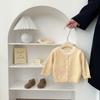 Cárdigan de punto falso de dos piezas para niña, nuevo estilo de primavera, estilo occidental, suéter informal para bebé, chaqueta de otoño para bebé, combinable