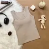26 estilos de camisolas de otoño e invierno para mujer con copas incorporadas, chalecos cálidos, diseño de una sola pieza fijo, se pueden usar por fuera, chalecos de cuello redondo para mujer