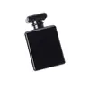 Al por mayor en stock 30ml botella cuadrada plana de vidrio negro brillante con cierre de bayoneta botella cuadrada para perfume botella secundaria cosmética botella con atomizador