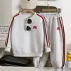 Nuevo conjunto de sudadera de otoño para niños, sudadera deportiva elegante de manga larga y pantalón de chándal para niñas, conjunto de dos piezas moderno y lindo, sin capucha