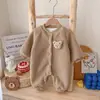 Mono Grueso con Forro de Felpa para Bebé Otoño e Invierno Niños y Niñas Estilo Coreano Lindo Osito Ropa Cálida para Gatear Mono Estilo Invierno