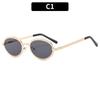 Gafas de sol retro ovaladas vintage con montura pequeña, protección solar de metal, explosiones transfronterizas de SHEIN Amazon