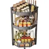 Estante de cocina para esquina de encimera, organizador multifuncional, estante triangular de esquina de pared para especias y frascos de condimentos, estante de almacenamiento multicapa