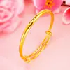 Pulsera de Imitación de Lujo Oro 24K Lluvia de Meteoros Brillante Estilo Étnico de Empuje y Tirón para Mujeres Celebridad de Internet Transmisión en Vivo Oro Arena Estilo Caliente