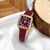 Reloj Goldie Fashion Trend con Correa de Cuero Rojo Ankora Reloj de Cuarzo Rojo de Gama Alta Nicho Reloj Simple Retro para Mujer